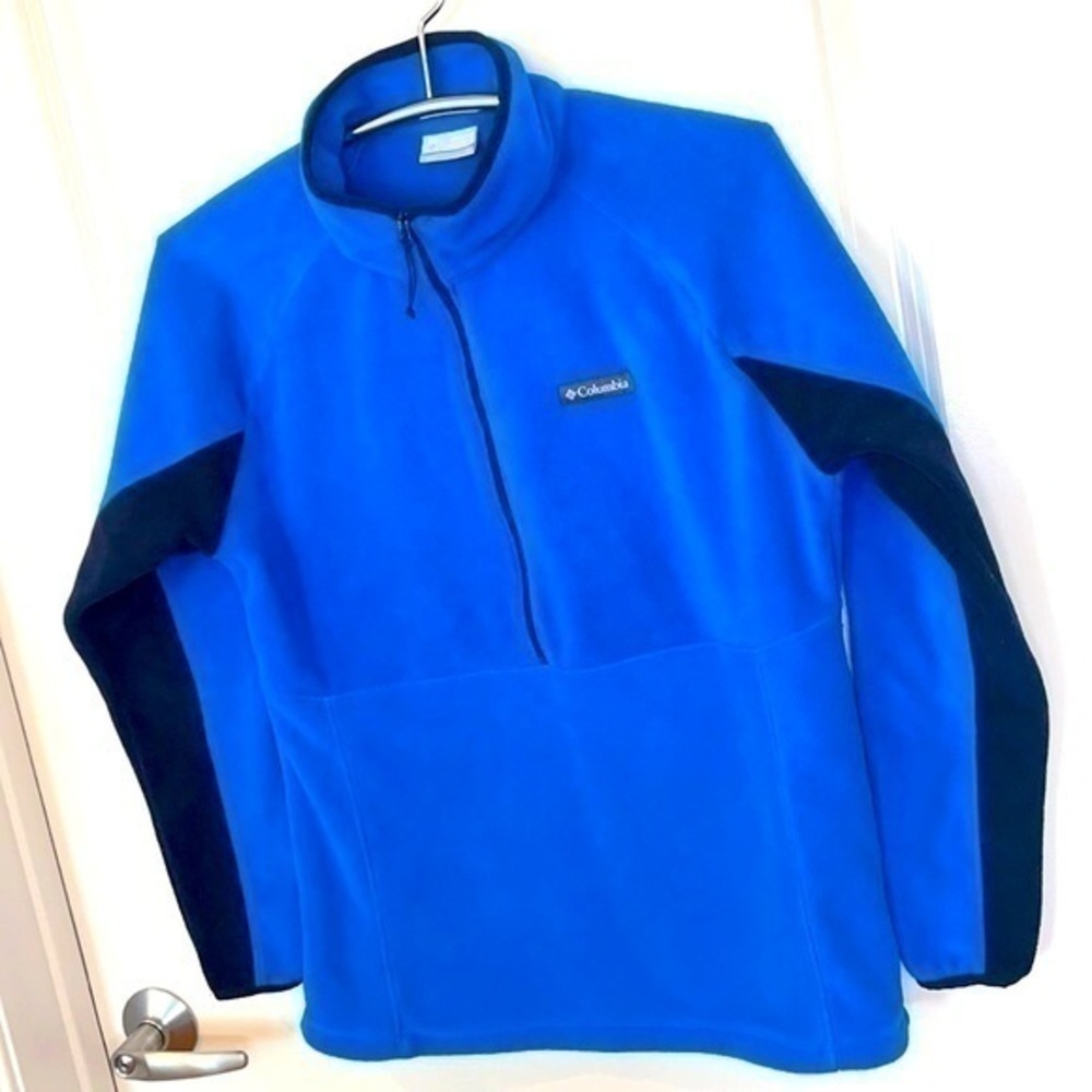 COLUMBIA | Women’s Blue & Black Half Zip Collared Sweatshirt Size Med